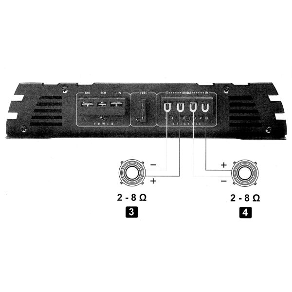 Crunch GPX600.2 - wzmacniacz dwukanałowy, moc RMS 2x80 Wat przy 4 Ohm