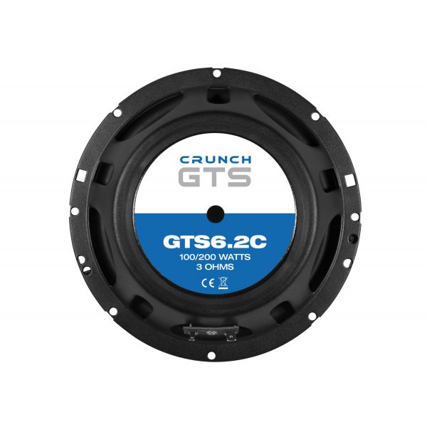Crunch GTS6.2C - głośniki odseparowane, średnica midbasu 165 mm, moc RMS 100 Wat, impedancja 3 Ohm