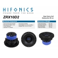 HiFonics ZRX10D2 - subwoofer średnica  250 mm, moc 800 Wat RMS, Impedancja 2x2 Ohm