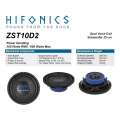 HiFonics ZST10D2 - subwoofer średnica  250 mm, moc 300 Wat RMS, Impedancja 2x2 Ohm
