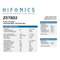 HiFonics ZST8D2 - subwoofer średnica  200 mm, moc 250 Wat RMS, Impedancja 2x2 Ohm