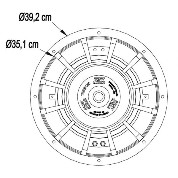 MTX TX615 - subwoofer, średnica 15 cali - 38 cm,