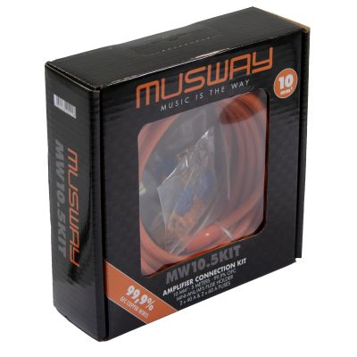 Musway MW10.5KIT - zestaw przewodów do montażu wzmacniacza, przekrój 10mm2, miedź OFC