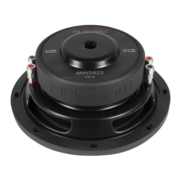 Musway MWS822 - subwoofer, średnica 200 mm, moc RMS 250 Wat, impedancja 2x2 Ohm