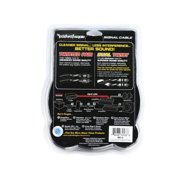 Rockford Fosgate RFI-3 - przewód sygnałowy RCA