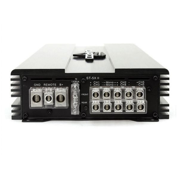 Zapco ST-5X II - wzmacniacz pięciokanałowy, moc RMS 4x100  + 1x200 Wat przy 4 Ohm